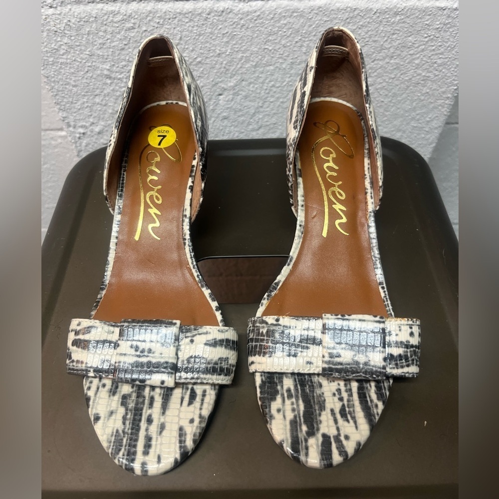 Rowen Black and Cream Patterned Heels